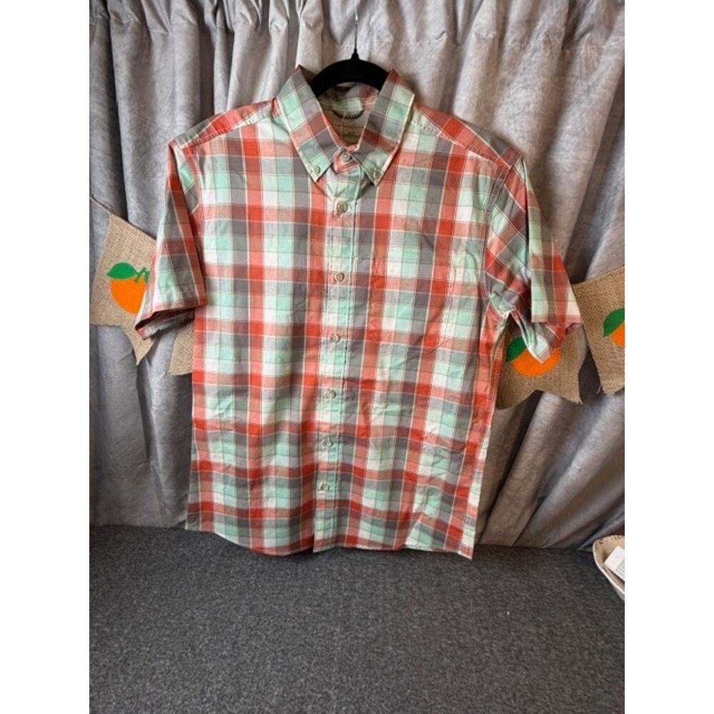 Eddie Bauer Voyager Flex S Short Sleeve Plaid Button Down Polygiene Shirt NWT - Picture 2 of 7